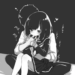 This is a pixiv picture whose title is 手作りチョコを一番おいしいタイミングで食べるガール.