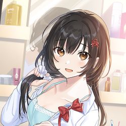 This is a pixiv picture whose title is 【朗報】俺の許嫁になった地味子、家では可愛いしかない。.