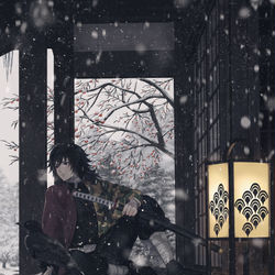 This is a pixiv picture whose title is 息白し.