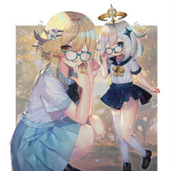 This is a pixiv picture whose title is Traveler & Paimon.