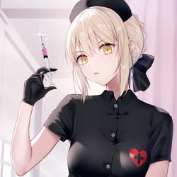 This is a pixiv picture whose title is 黒ナース.