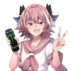 This is a pixiv picture whose title is Astolfo Loves Monster! 💚.