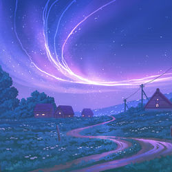This is a pixiv picture whose title is Midnight Gazing.