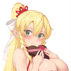 This is a pixiv picture whose title is バレンタインリーファちゃん2021.