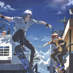 This is a pixiv picture whose title is skate board.
