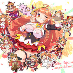 This is a pixiv picture whose title is 会長登録者100万人！.