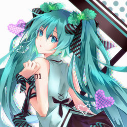 This is a pixiv picture whose title is 🍃チョコミント🍃ミク.