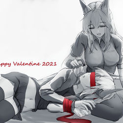 This is a pixiv picture whose title is Happy Valentine 2021.