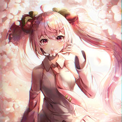 This is a pixiv picture whose title is 桜ミク.