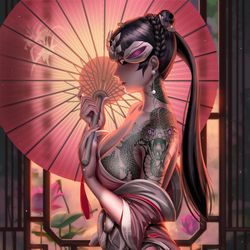 This is a pixiv picture whose title is widowmaker.