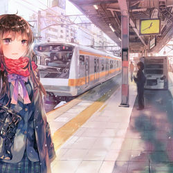 This is a pixiv picture whose title is 中央線沿線少女2.