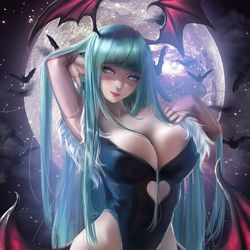 This is a pixiv picture whose title is Morrigan.