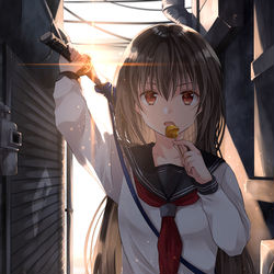 This is a pixiv picture whose title is 「かったるいなぁ」.