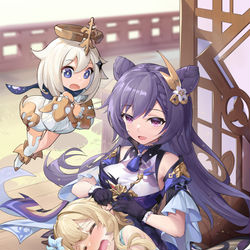 This is a pixiv picture whose title is 刻晴耳搔.