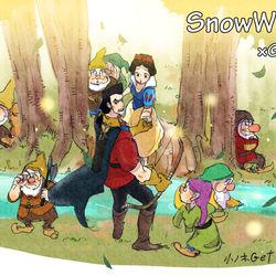 This is a pixiv picture whose title is 白雪姫＋ガストン.