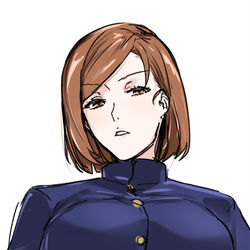 This is a pixiv picture whose title is 釘崎さんの乳カーテンに手を滑り込ませたい.