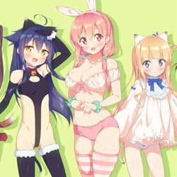 This is a pixiv picture whose title is アニマルカフェ（なでなでOK）.