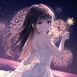 This is a pixiv picture whose title is 君と夏の終わり.