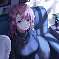 This is a pixiv picture whose title is 遅いから...寝て行く?.