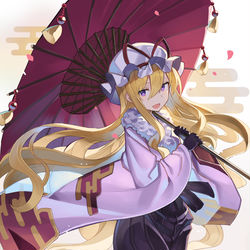 This is a pixiv picture whose title is 袴　紫.