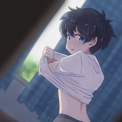 This is a pixiv picture whose title is 傘忘れちゃった.