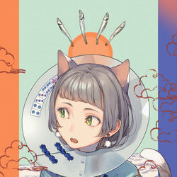 This is a pixiv picture whose title is 猫の日.