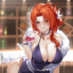 This is a pixiv picture whose title is 酒后.