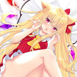 This is a pixiv picture whose title is 猫耳ロングヘア.