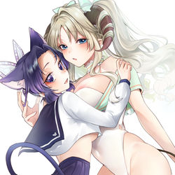 This is a pixiv picture whose title is ネコしのぶと小悪魔ココロ.