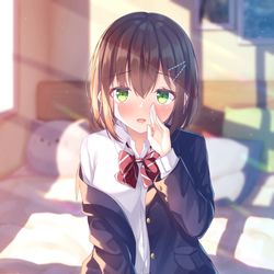 This is a pixiv picture whose title is 放課後、幼馴染の部屋で.