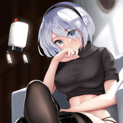 This is a pixiv picture whose title is ヨルハ二号B型.