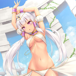 This is a pixiv picture whose title is 遺跡の水たまり.