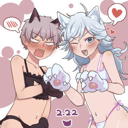This is a pixiv picture whose title is 猫の日2021♥.