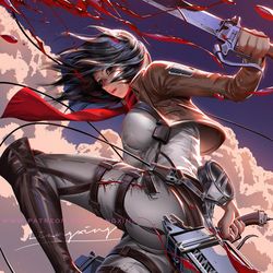This is a pixiv picture whose title is Mikasa Ackerman.