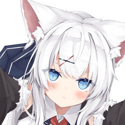 This is a pixiv picture whose title is しろけもちゃん.
