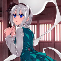 This is a pixiv picture whose title is 納屋の妖夢ちゃん！.