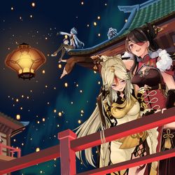 This is a pixiv picture whose title is Lantern rite Genshin impact.