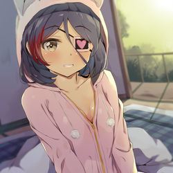 This is a pixiv picture whose title is 早坂美玲「なあ！！今日は一緒に寝ないか？？」.
