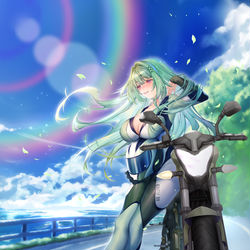 This is a pixiv picture whose title is 自由気ままなライダー エンジュ.
