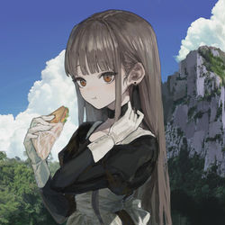 This is a pixiv picture whose title is 雲の上.