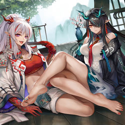 This is a pixiv picture whose title is 年夕姐妹贴贴.