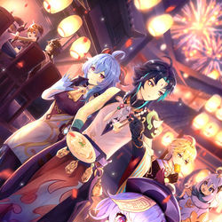 This is a pixiv picture whose title is Genshin Impact fan art event.