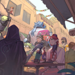 This is a pixiv picture whose title is 【MFMOH】極彩色の波の街.