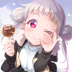 This is a pixiv picture whose title is 🐙千砂都「むにゅ～！どっち食べるっ？？💕」.