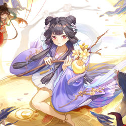 This is a pixiv picture whose title is 燈影戲夢.