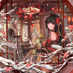 This is a pixiv picture whose title is ❄️🏮❄️.