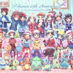 This is a pixiv picture whose title is ポケモン25周年！.