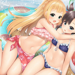 This is a pixiv picture whose title is リーリエとマリィの二人だけの秘密のビーチ.
