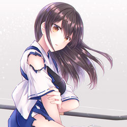 This is a pixiv picture whose title is 庇護欲そそられる系加賀さん.
