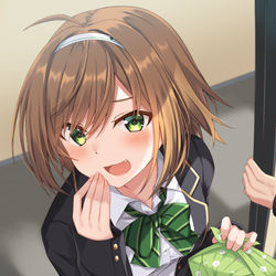 This is a pixiv picture whose title is 「先輩、また屋上でぼっち飯ですか～w？」.